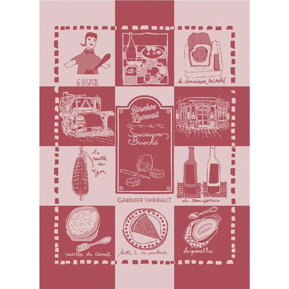 Garnier-Thiebaut tea towel - Bouchon Lyonnais Rouge Garnier-Thiebaut tea towel - Bouchon Lyonnais Rouge