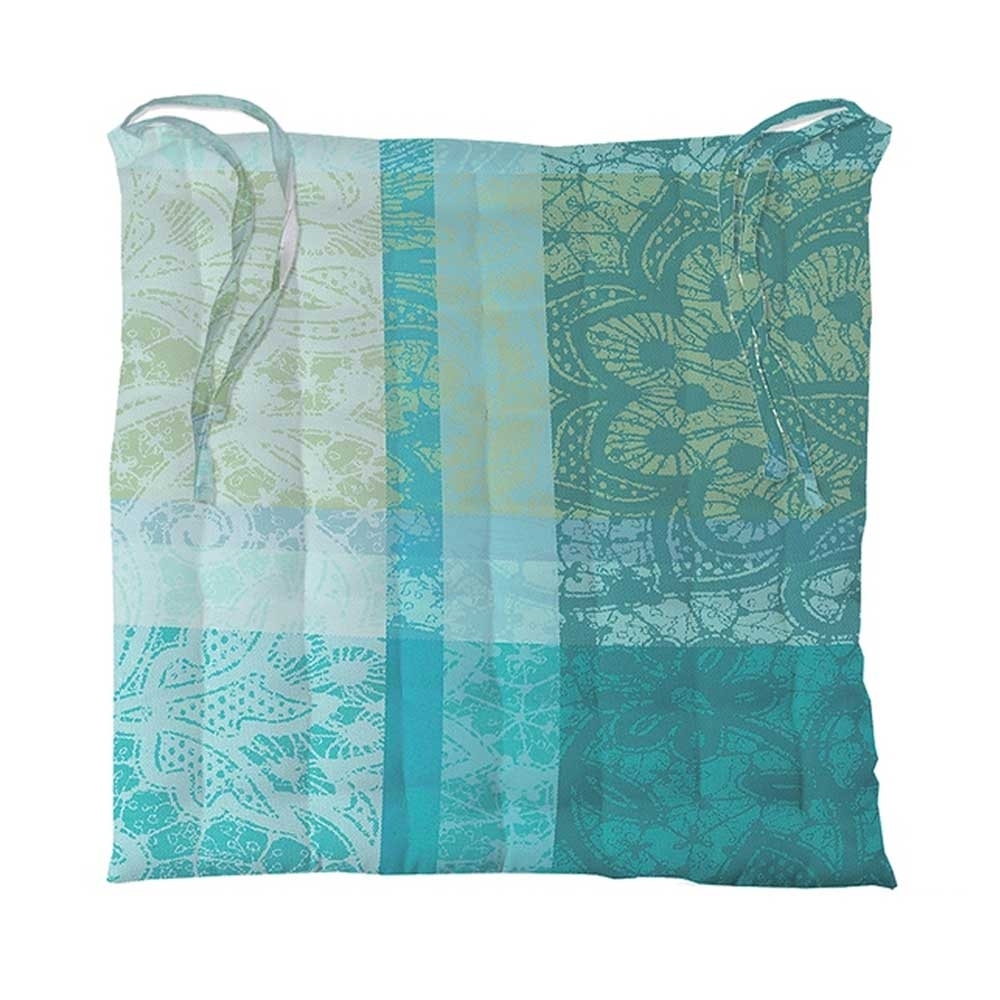 Garnier-Thiebaut - Stuhlkissen - Mille Dentelles Turquoise - beschichtet Garnier-Thiebaut - Stuhlkissen - Mille Dentelles Turquoise - beschichtet