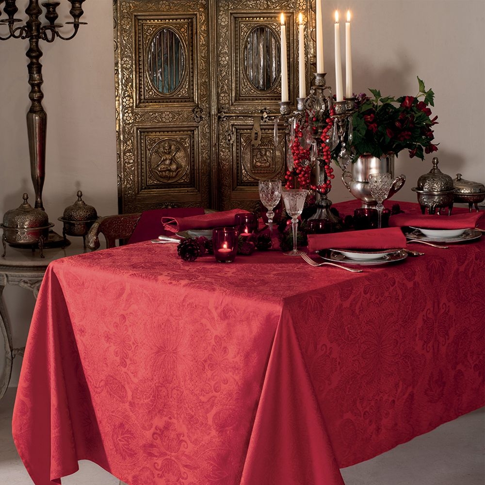 Garnier-Thiebaut Tablecloth - Mille Isaphire Mini Grenat - oB - different sizes Garnier-Thiebaut Tablecloth - Mille Isaphire Mini Grenat - oB - different sizes