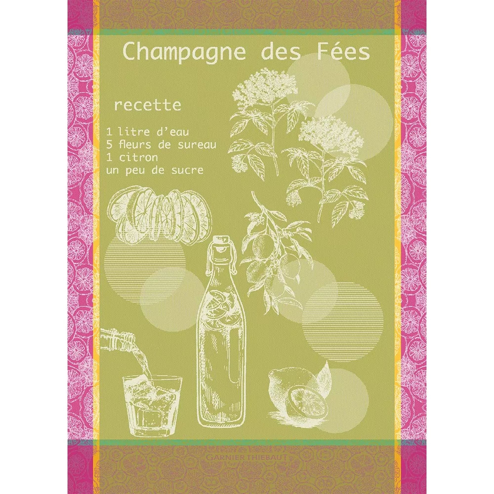 Design-Küchentuch mit Rezept Champagne des Fées
