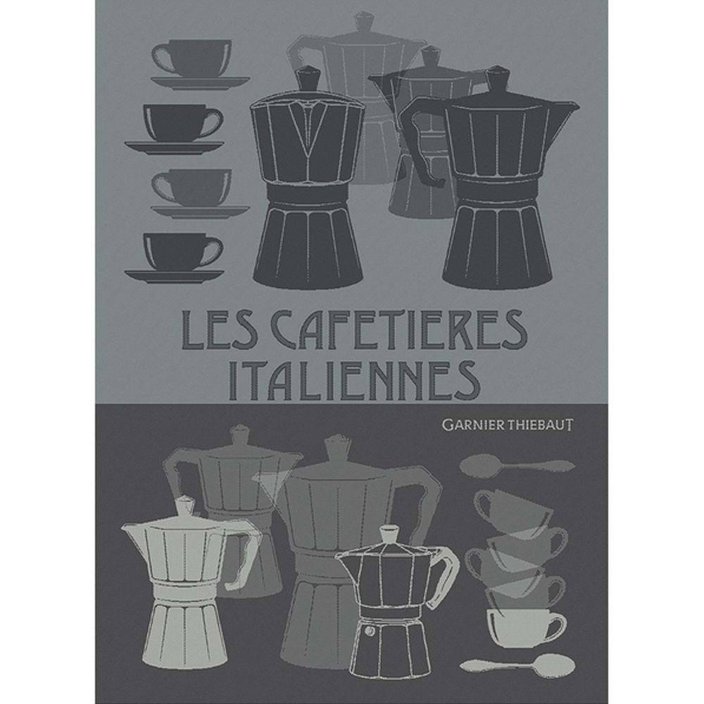 Garnier-Thiebaut tea towel - Cafetiere italienne vert de Gris Garnier-Thiebaut tea towel - Cafetiere italienne vert de Gris