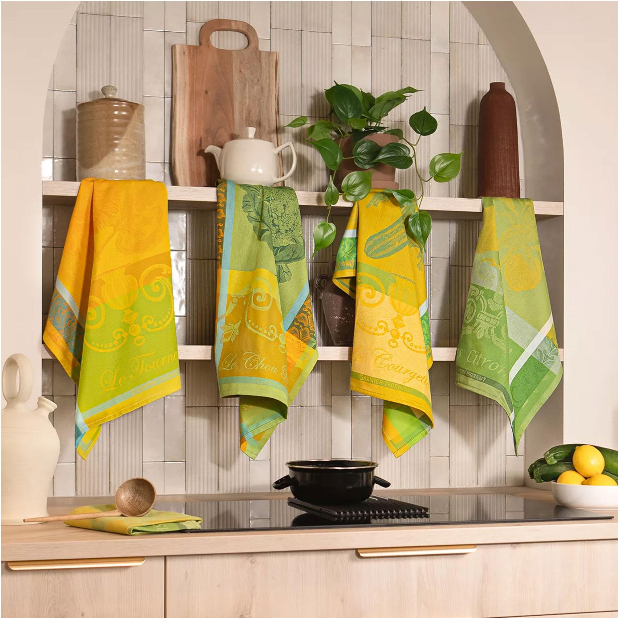Garnier-Thiebaut Geschirrtuch - Les Corgettes Jonquille