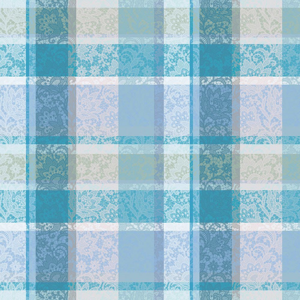 Garnier-Thiebaut Tablecloth - Mille Dentelles Turquoise - ob - different sizes Garnier-Thiebaut Tablecloth - Mille Dentelles Turquoise - ob - different sizes