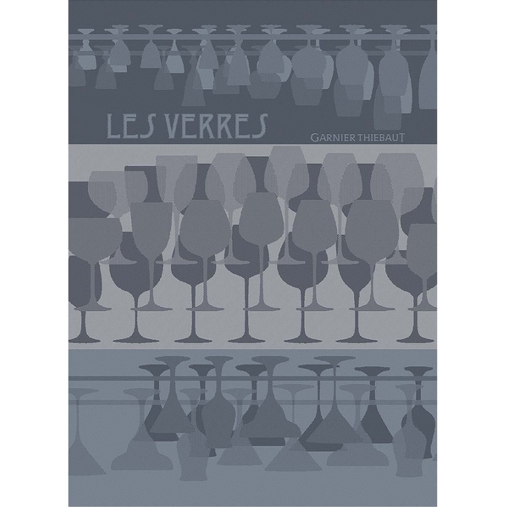 Garnier-Thiebaut Kitchentowels - Les Verres a Pied Denim Garnier-Thiebaut Kitchentowels - Les Verres a Pied Denim