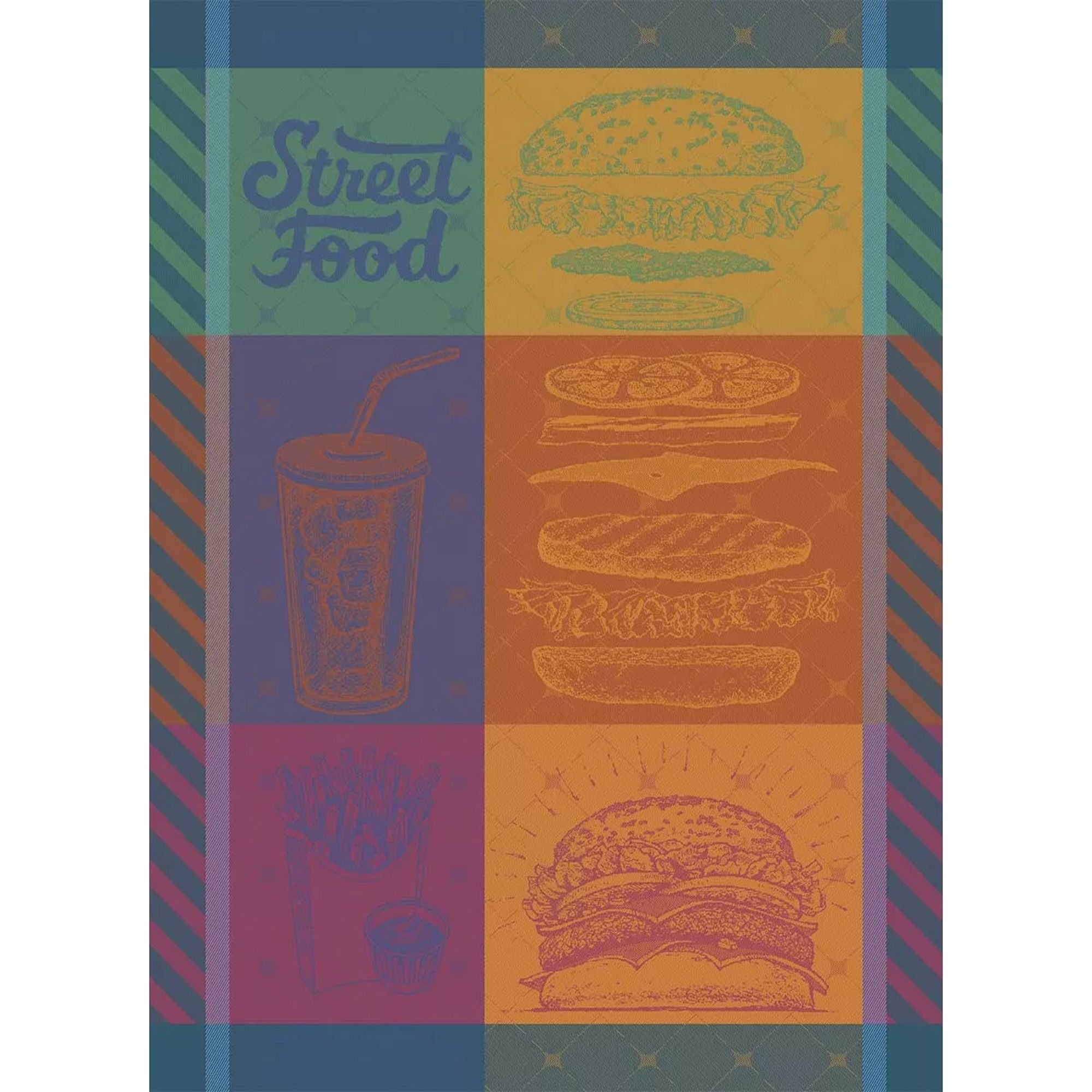 Garnier-Thiebaut Geschirrtuch - Street Food USA Gourmand