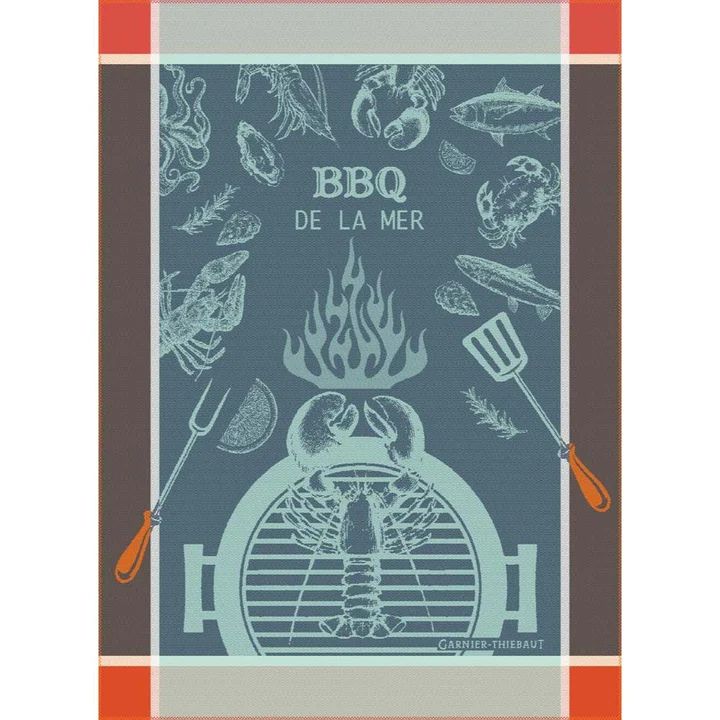 Garnier-Thiebaut tea towel - BBQ de la mer Bleu Garnier-Thiebaut tea towel - BBQ de la mer Bleu