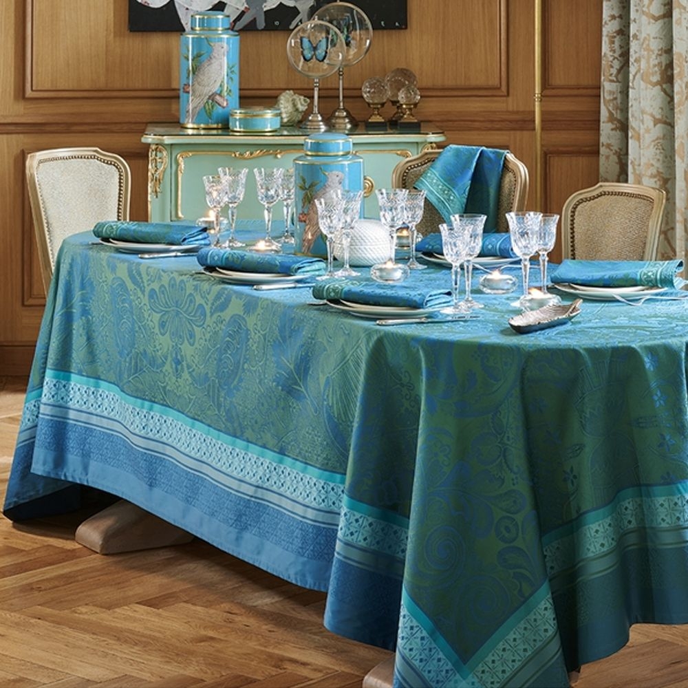 Garnier-Thiebaut Tablecloth - Isaphire Emeraude - GS - different sizes Garnier-Thiebaut Tablecloth - Isaphire Emeraude - GS - different sizes