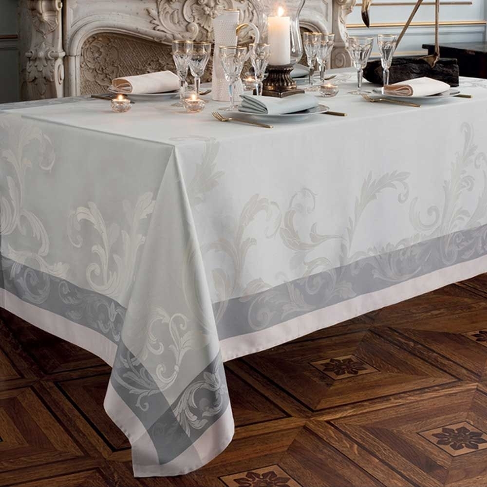 Garnier-Thiebaut Tablecloth - Acanto Platine - GS Garnier-Thiebaut Tablecloth - Acanto Platine - GS