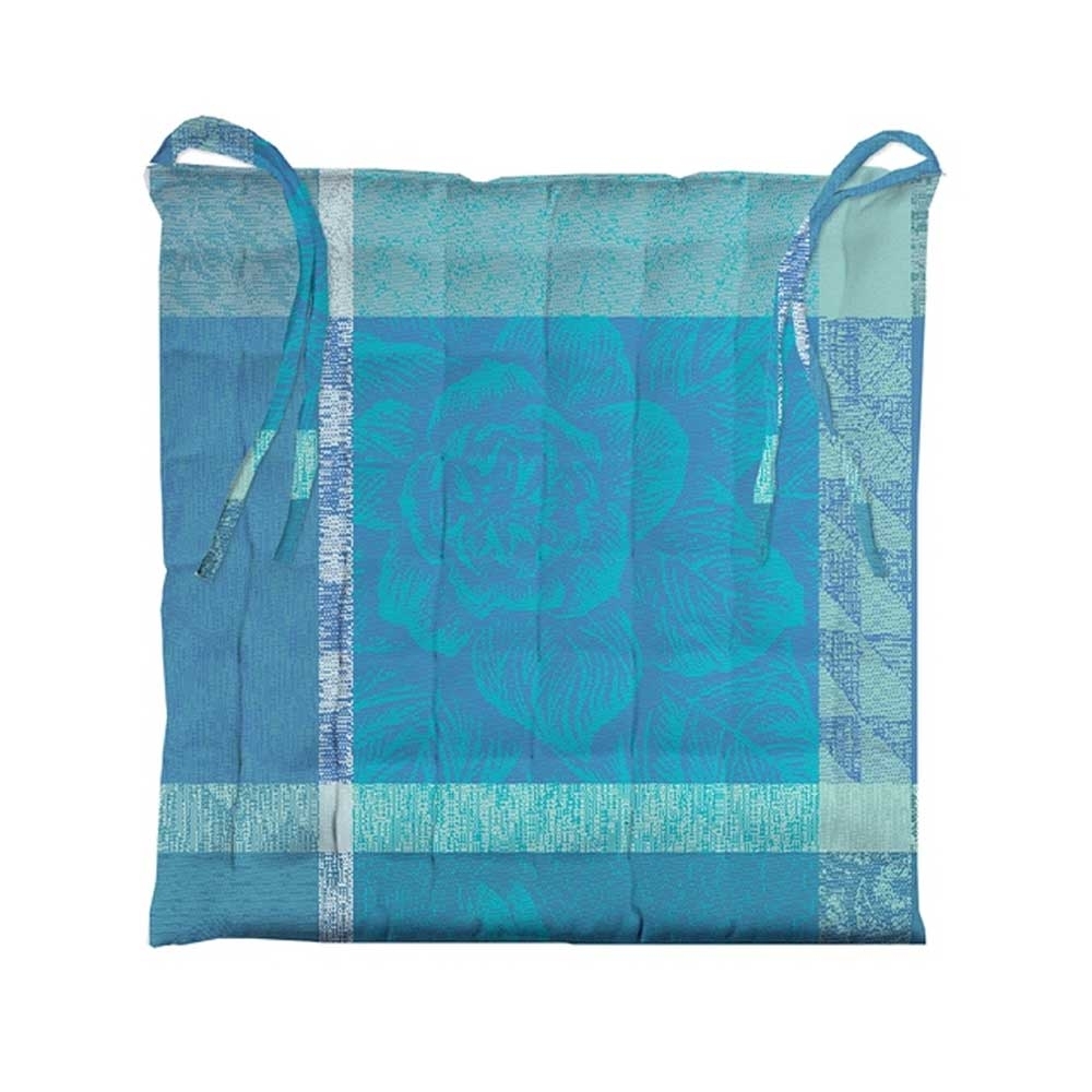 Garnier-Thiebaut - chair cushion - Mille Gardenias Lagon - coated Garnier-Thiebaut - chair cushion - Mille Gardenias Lagon - coated